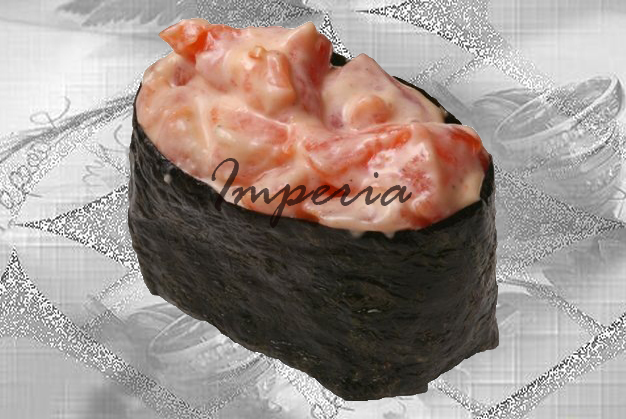          Суши спайси :                     лосось- 50р.                      Тунец -50р.                        Окунь-50р.                        Краб- 50р.                        Угорь-50 р.                        Мидии - 50р.                       Кадьм